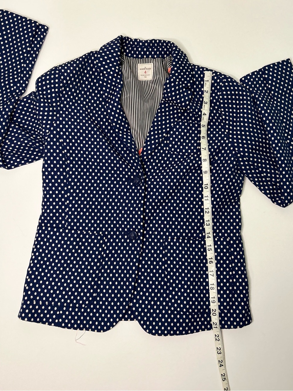 Gap "The Academy" blazer in navy with a white polka dot pattern size 4 - Picture 8 of 11